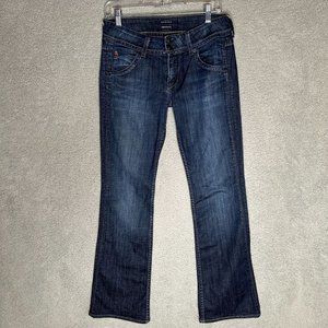 Hudson Womens Jeans Size 28 Low Rise Straight Blue Flap Pockets W170LDHA  USA